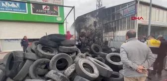 Samsun'da Lastik Kaplama Dükkanında Yangın