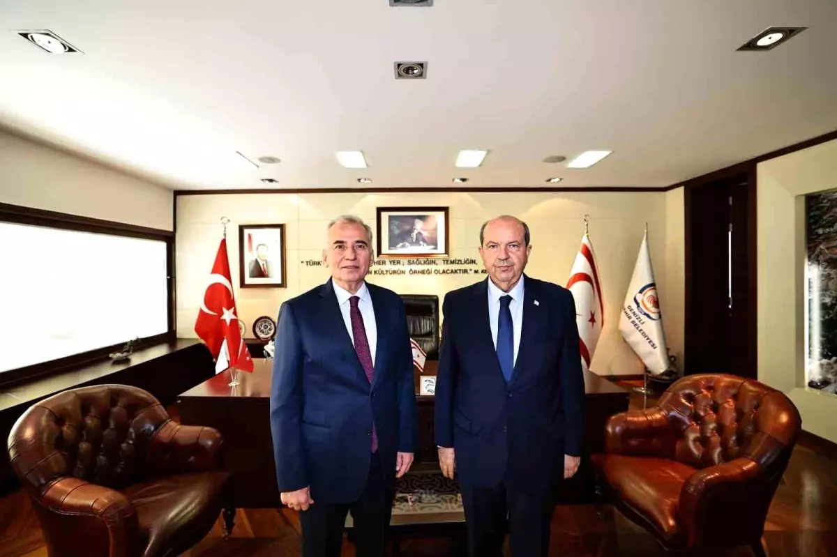KKTC Cumhurbaşkanı Ersin Tatar, Denizli Büyükşehir Belediye Başkanı Osman Zolan\'ı ziyaret etti