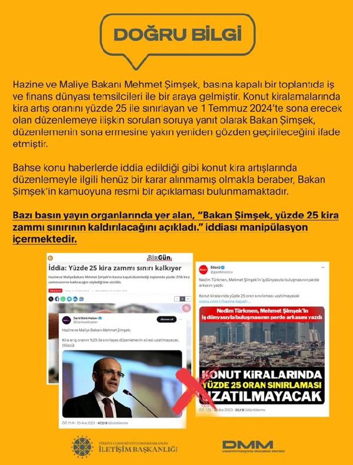 İLETİŞİM Başkanlığı: Kira zammı sınırı kaldırılmayacak