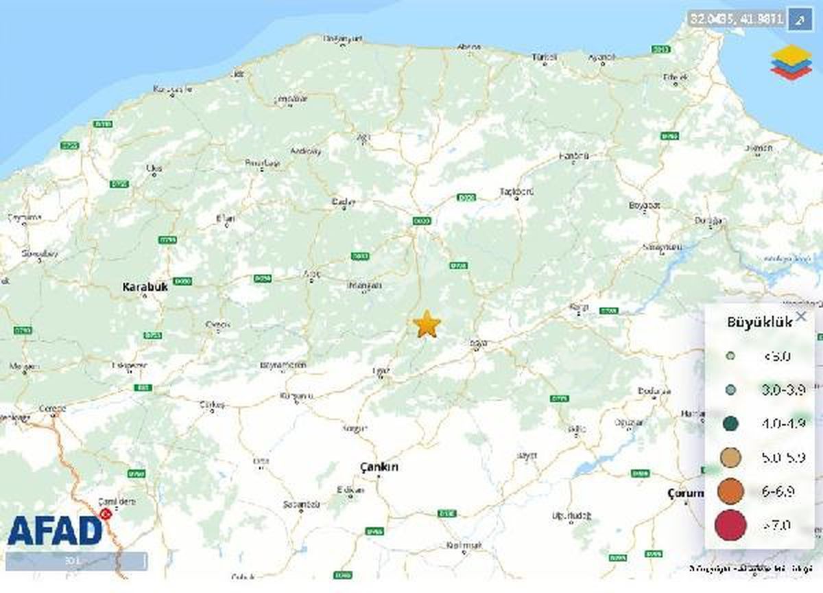 Çankırı Ilgaz\'da 4.5 büyüklüğünde deprem