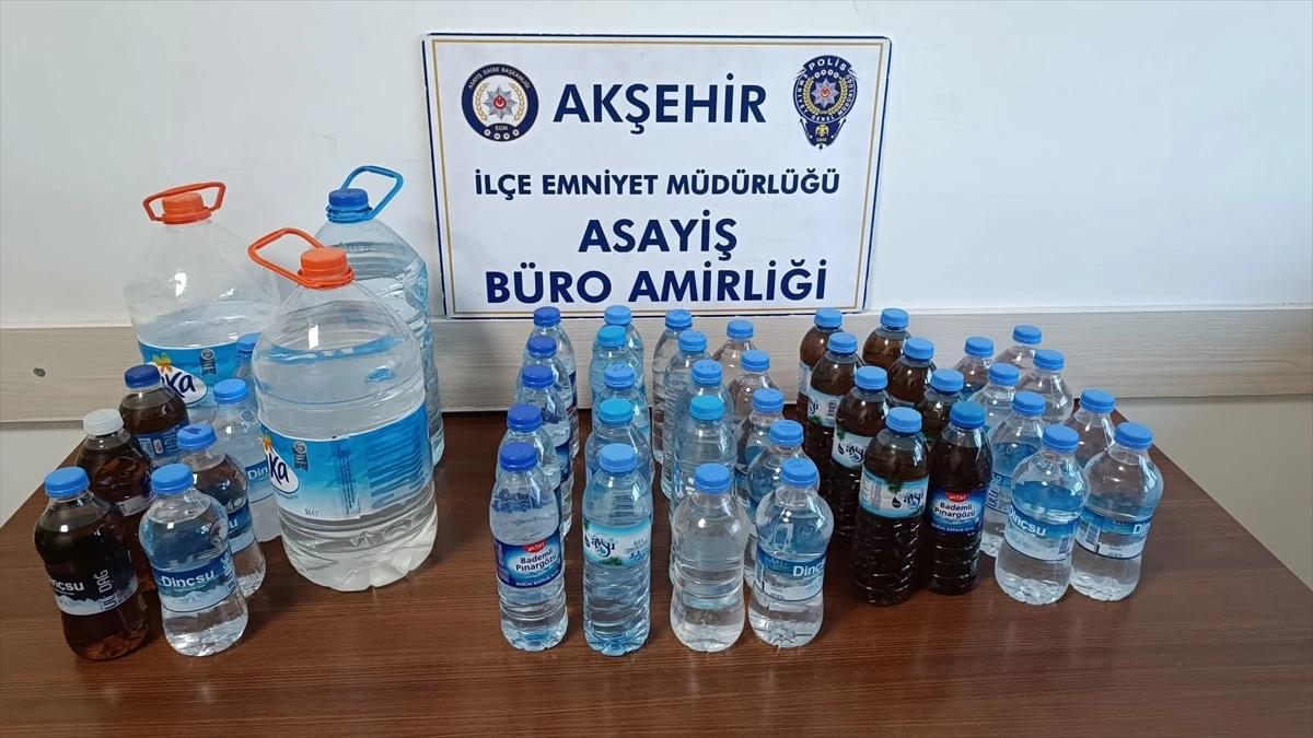 Akşehir\'de sahte içki operasyonunda 3 zanlı gözaltına alındı