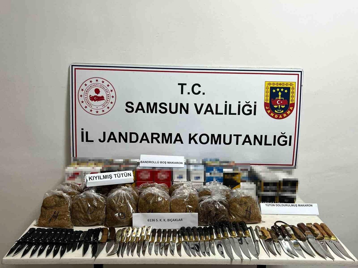 Samsun\'da jandarma ekipleri tarafından mamulleri ele geçirildi