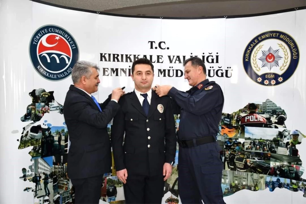 Kırıkkale Emniyet Müdürlüğü\'nde terfi eden personelin yeni rütbeleri Vali Mehmet Makas tarafından verildi