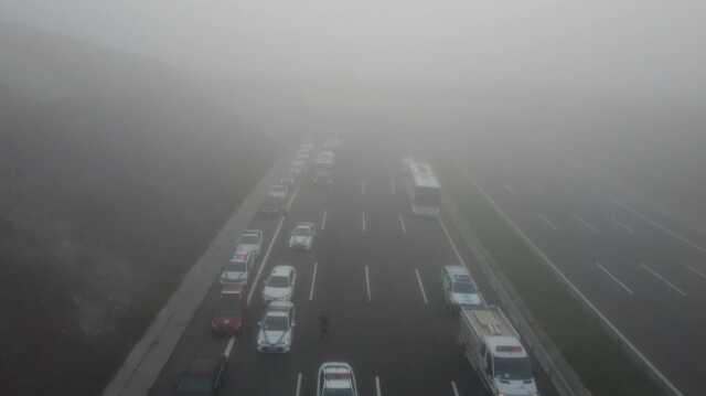 Kuzey Marmara Otoyolu'nda zincirleme kaza sonrası yeni görüntüler