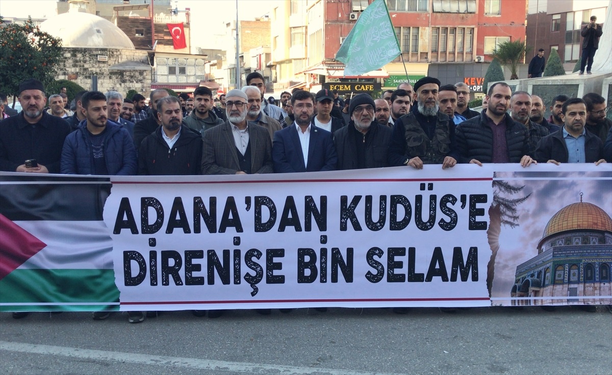Adana\'da İsrail\'in Gazze\'ye yönelik saldırıları protesto edildi
