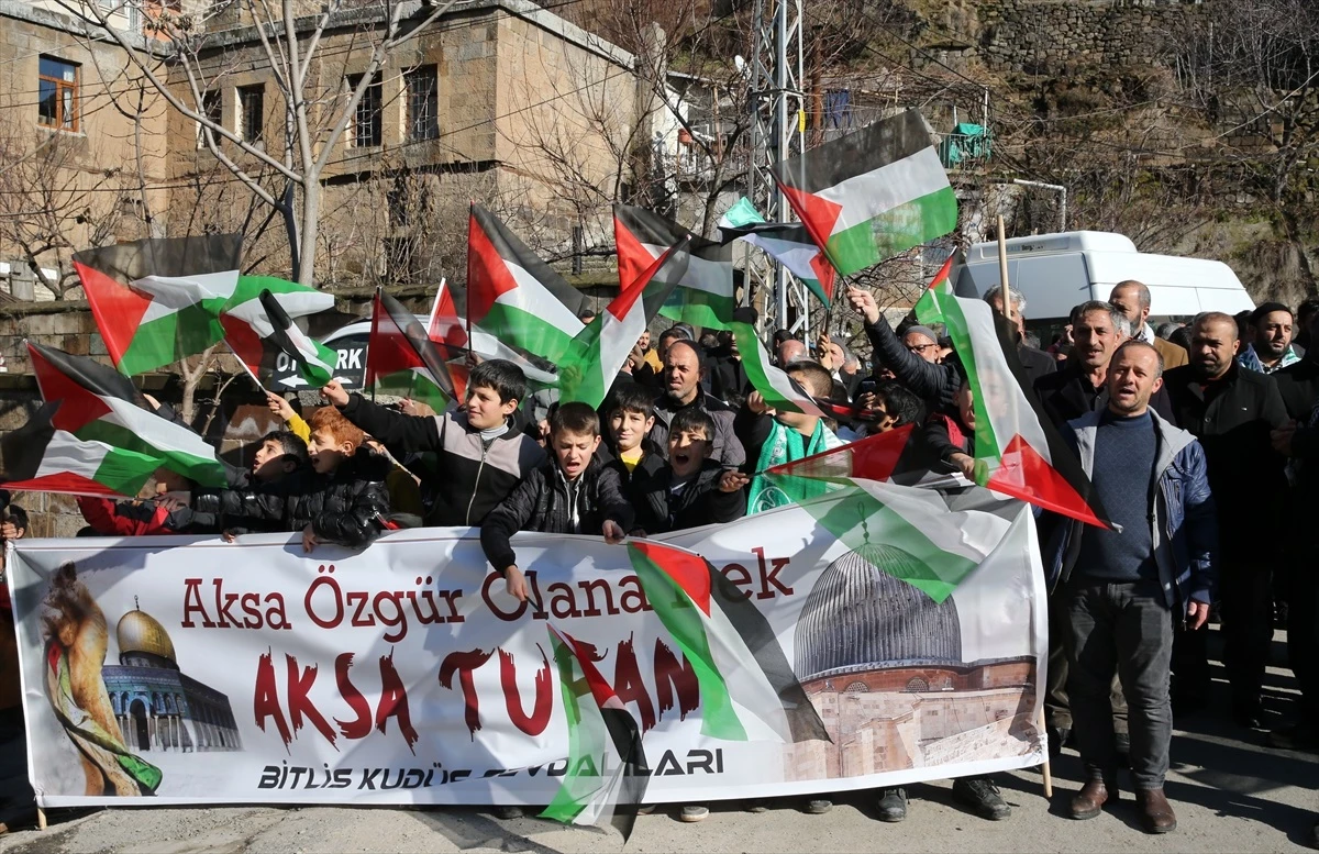 Bitlis\'te Filistin için yürüyüş düzenlendi