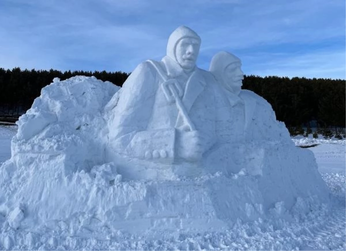 Sarıkamış Şehitleri Anısına Kardan Heykeller Yapılıyor