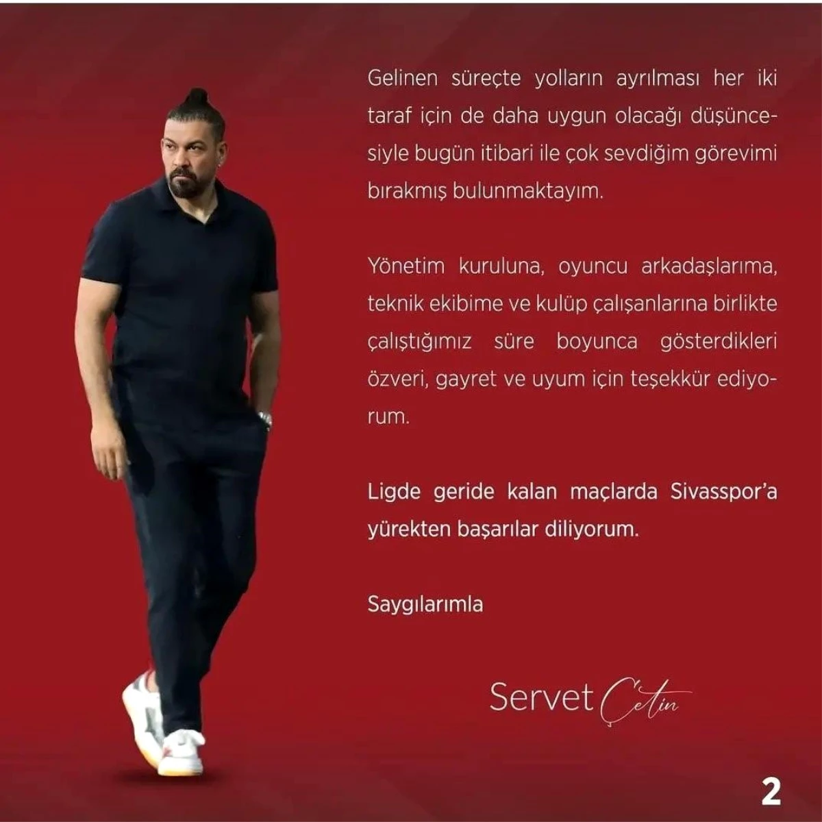 Servet Çetin Sivasspor\'dan ayrıldı
