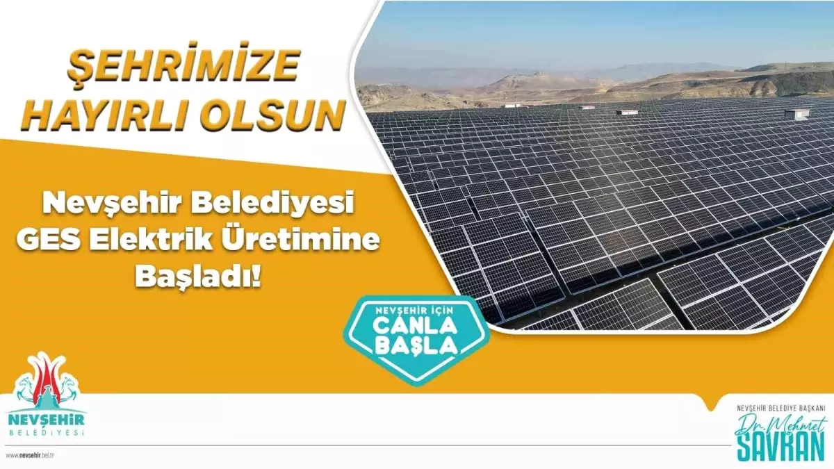 Nevşehir Belediyesi GES Projesi\'nde Elektrik Üretimine Başladı