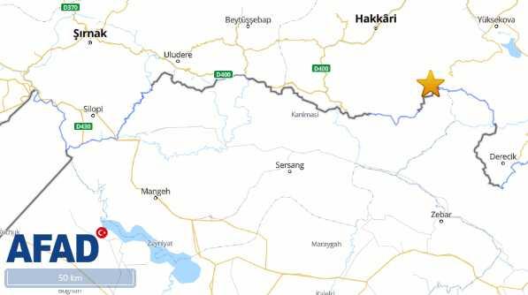 Hakkari'de 4,4 büyüklüğünde deprem meydana geldi