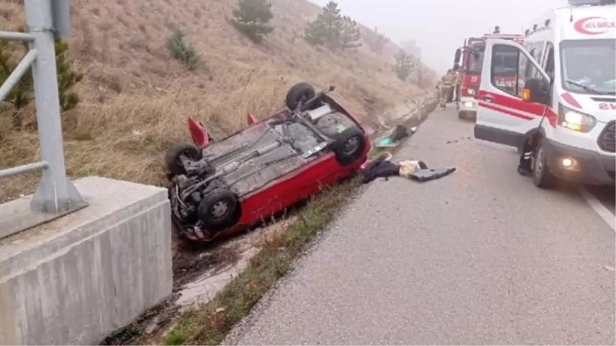 Kırıkkale'de su kanalına devrilen otomobilde bir kişi hayatını kaybetti