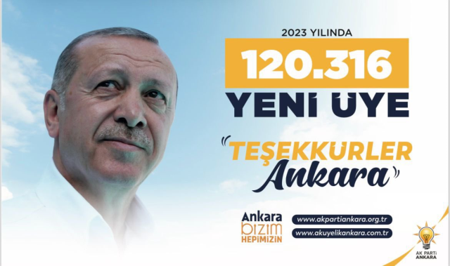 6 yıldır İl Başkanlığı görevini yapan Hakan Han Özcan yeni bir rekora imza attı! Ankara'da AK Parti'ye 120 bin yeni üye