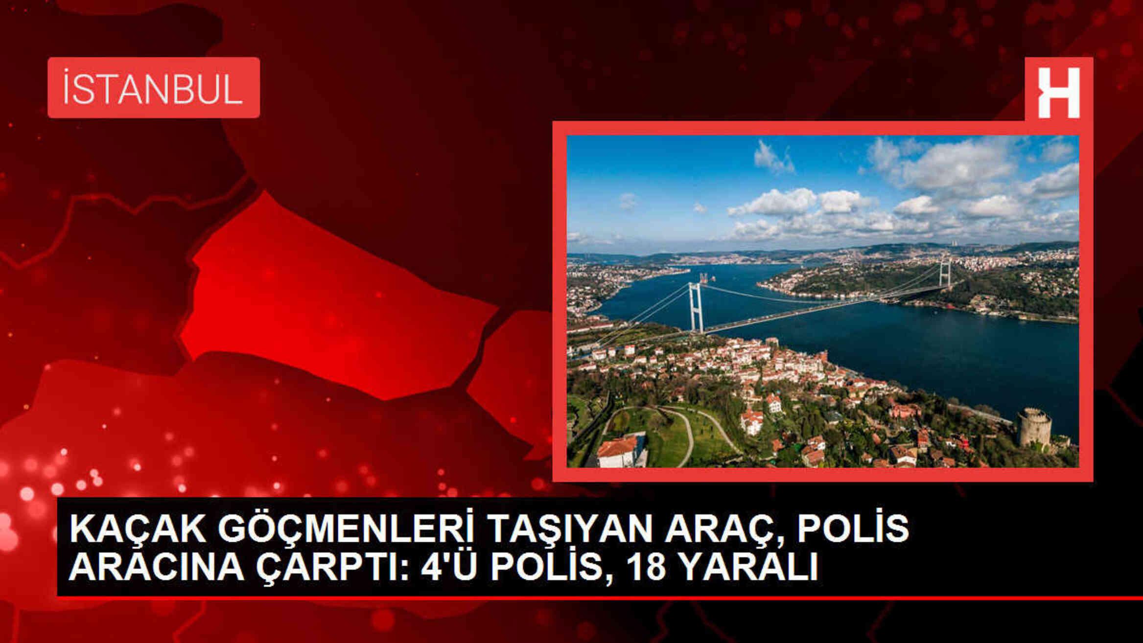 TEM Otoyolu'nda kaçak göçmenleri taşıyan araç polis otosuna çarptı: 18 yaralı