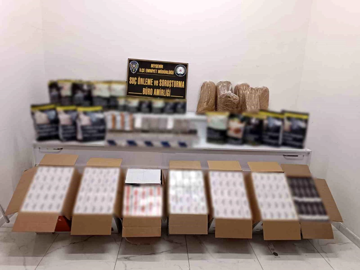 Konya\'da Kaçak Tütün Operasyonu: 68 Bin 400 Adet Bandrolsüz Makaron Ele Geçirildi