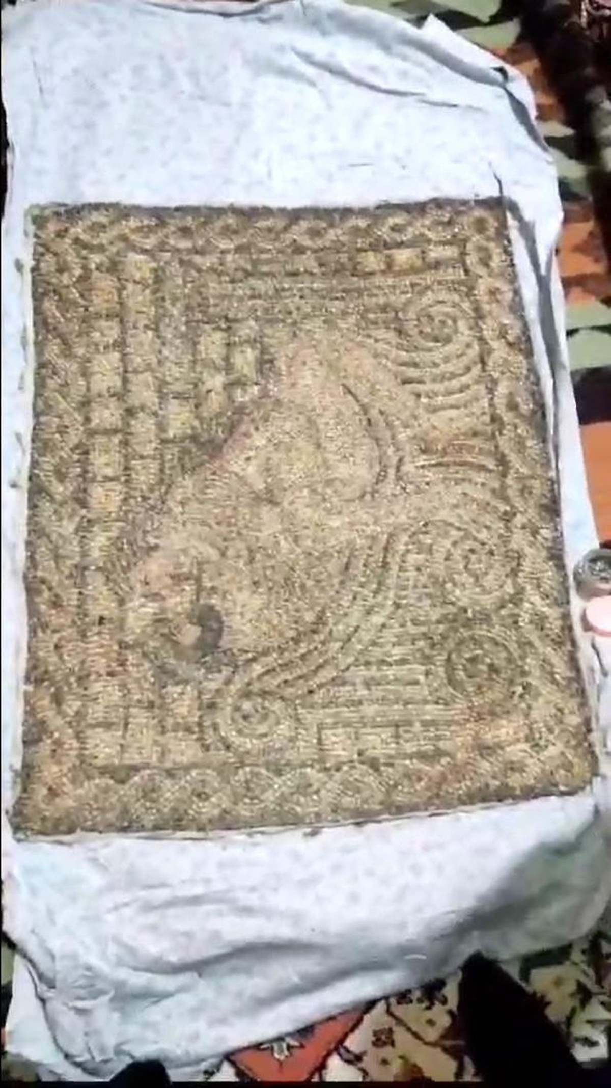 Yalova\'da Roma dönemine ait taş mozaik tablo ele geçirildi, 1 kişi gözaltına alındı