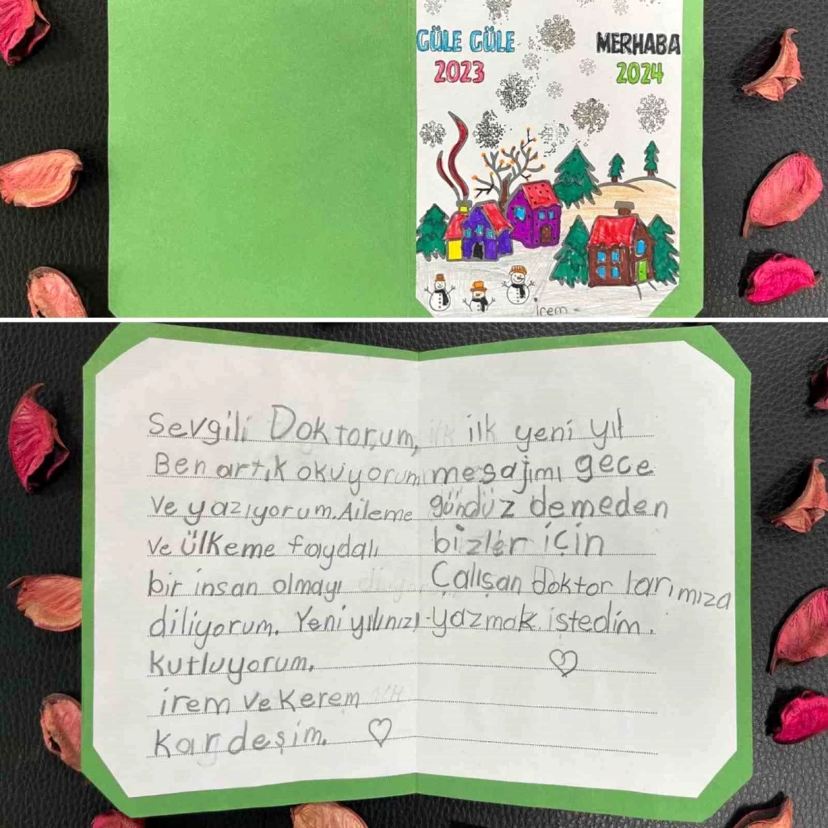 Aydın\'da İlkokul Öğrencilerinden Sağlık Çalışanlarına Teşekkür Mektubu