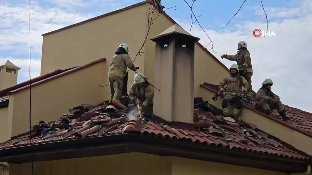 Sarıyer\'de lüks villada çıkan yangın paniğe neden oldu