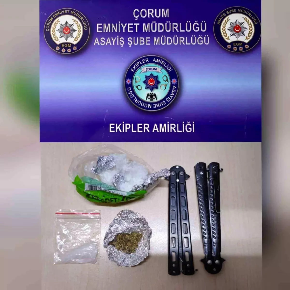 Çorum\'da yapılan operasyonda 27 adet silah ve uyuşturucu madde ele geçirildi
