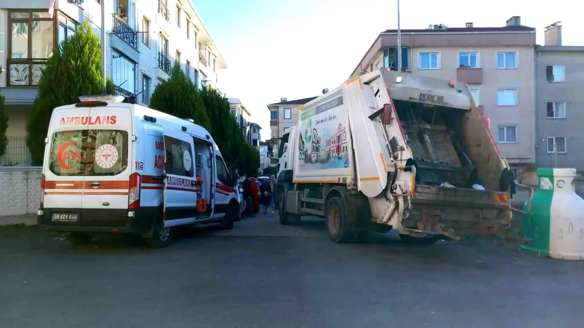 Tekirdağ Çorlu\'da çöp kamyonunun altında kalan yaya hayatını kaybetti