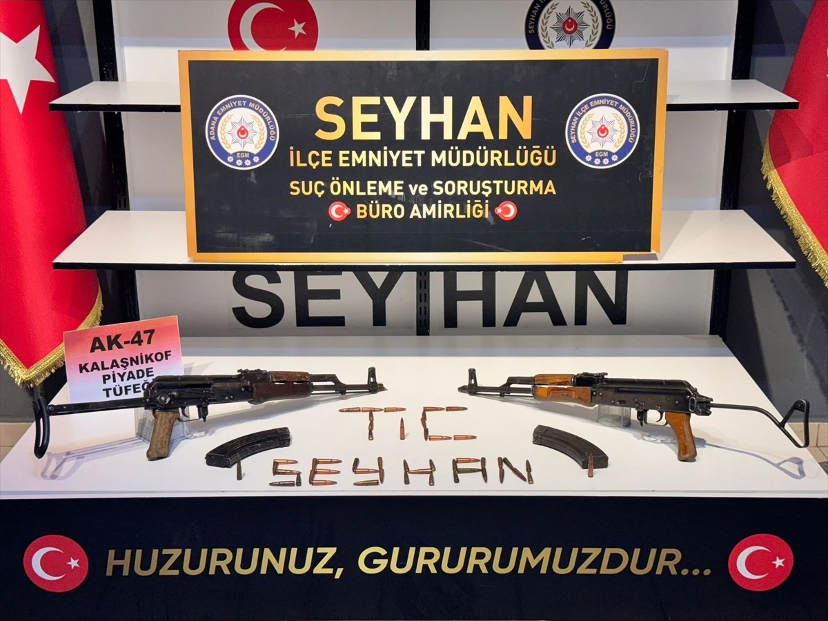 Adana\'da 2 kalaşnikof piyade tüfeği ele geçirilen evdeki 2 kişi tutuklandı