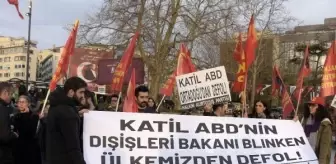 Beşiktaş'ta HKP Üyeleri, ABD Dışişleri Bakanı Blinken'i Protesto Etti