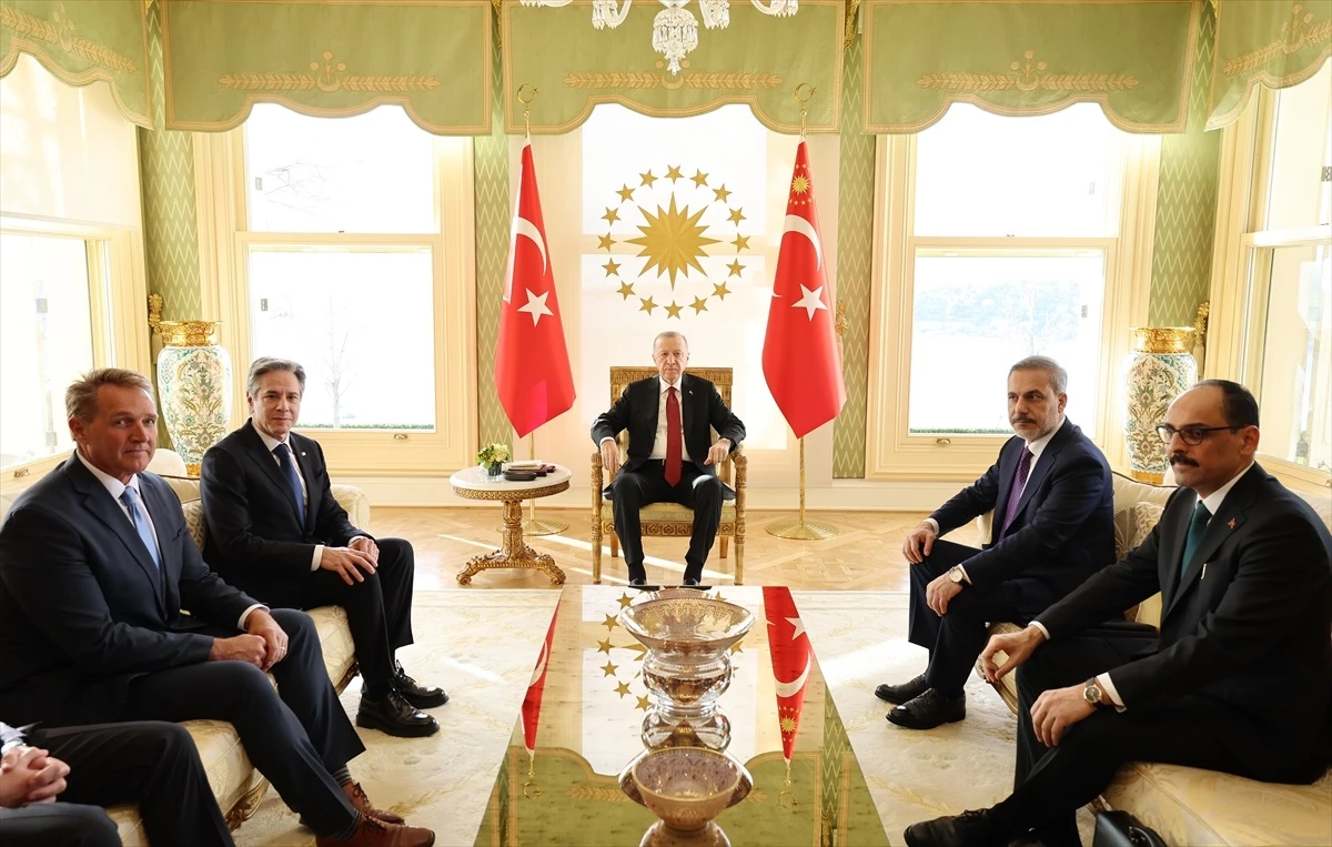 Cumhurbaşkanı Erdoğan, ABD Dışişleri Bakanı Blinken\'ı kabul etti