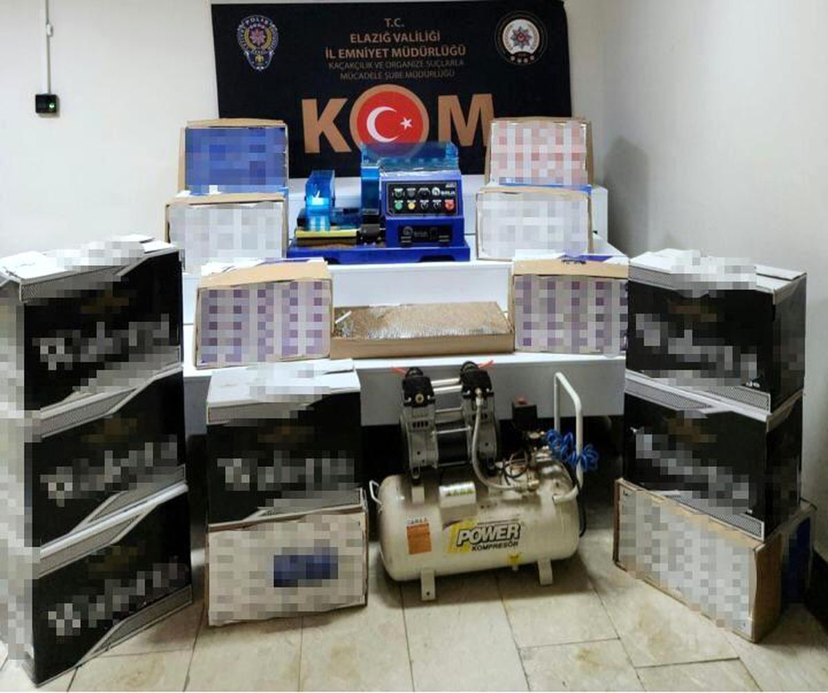 Elazığ\'da yapılan operasyonda çok sayıda makaron ele geçirildi