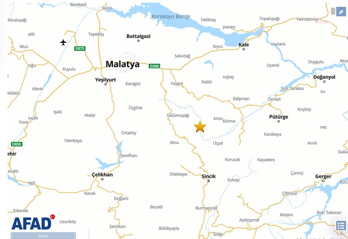 Malatya\'nın Battalgazi ilçesinde 4 büyüklüğünde deprem