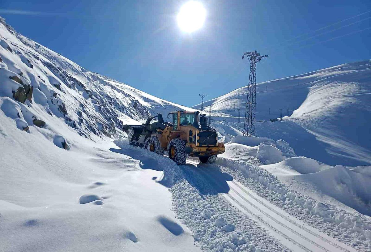 Hakkari\'de karla mücadele çalışmaları sonucunda kapanan köy ve mezra yolları ulaşıma açıldı