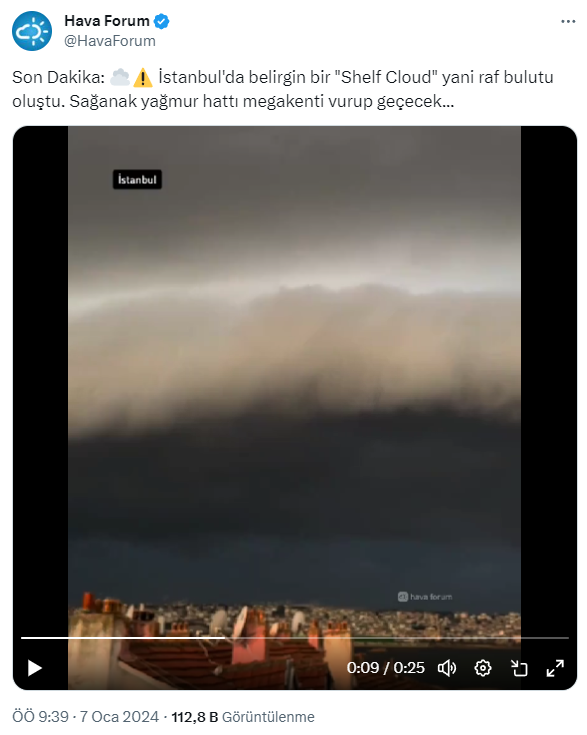 İstanbul'da sağanak öncesi ürküten görüntü! Gökyüzünde oluşan raf bulutları böyle görüntülendi