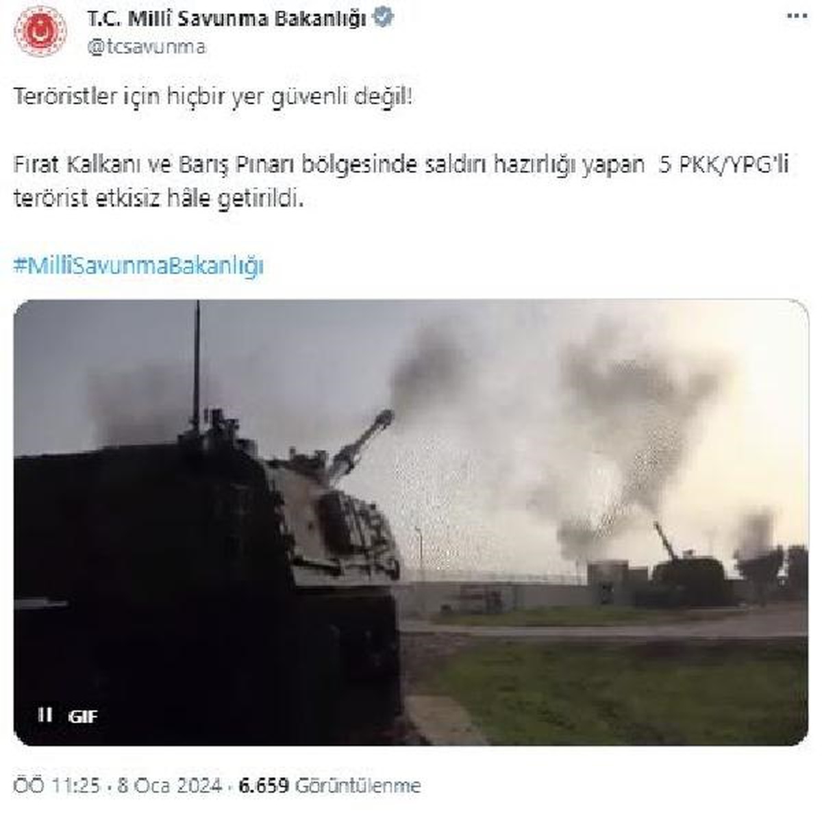 Fırat Kalkanı ve Barış Pınarı bölgelerinde 5 PKK/YPG\'li terörist etkisiz hale getirildi