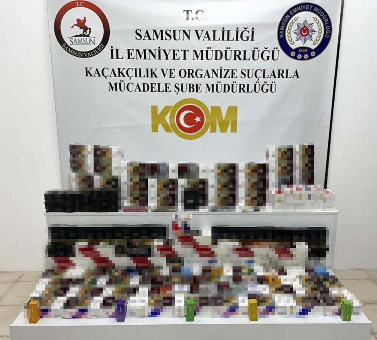 Samsun\'da 19 bin 900 adet doldurulmuş makaron ele geçirildi