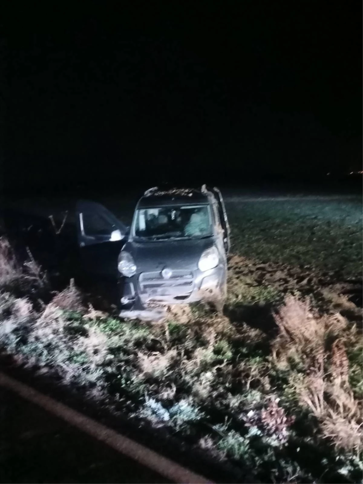 Afyonkarahisar\'da şarampole devrilen araçta 3 kişi yaralandı