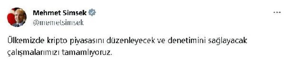 Hazine ve Maliye Bakanı Mehmet Şimşek, kripto piyasasını düzenlemek için çalışmaları tamamlıyor