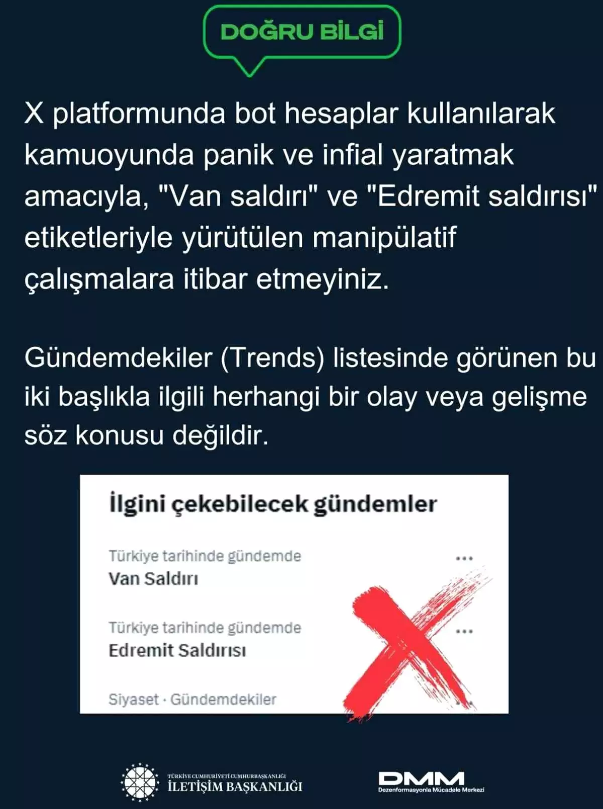 Van ve Edremit saldırısı iddiaları yalanlandı