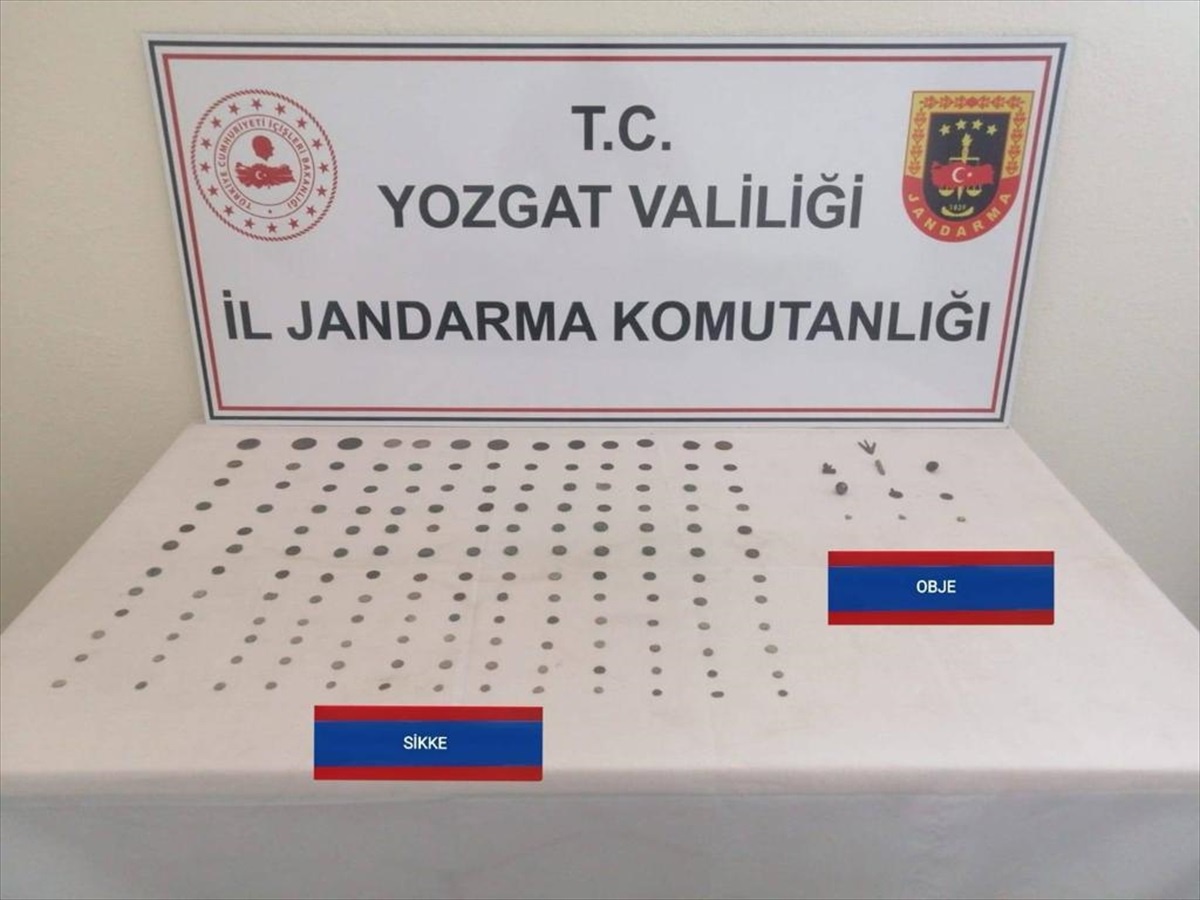 Yozgat\'ta 156 sikke ve 10 obje ele geçirildi, 3 şüpheli gözaltına alındı