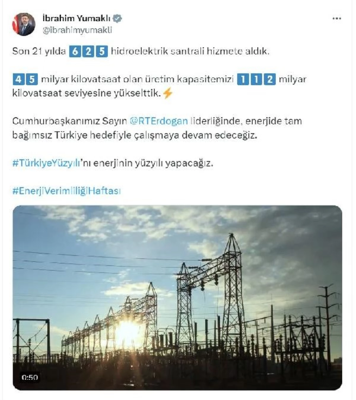 Türkiye\'nin hidroelektrik santral kapasitesi 21 yılda iki katına çıktı