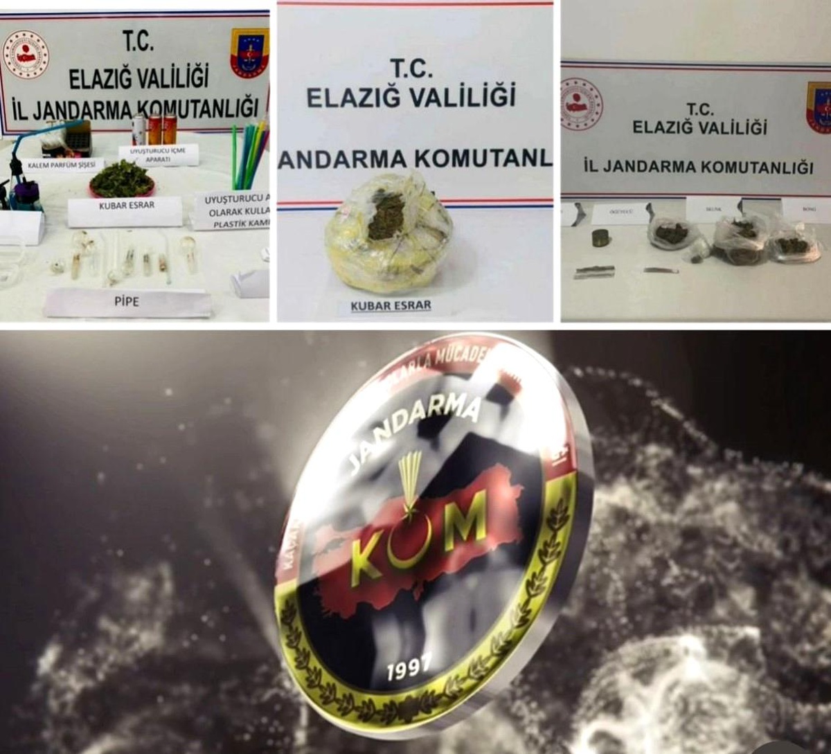 Elazığ\'da Uyuşturucu Operasyonu: 2 Kilo 600 Gram Esrar ve Diğer Maddeler Ele Geçirildi