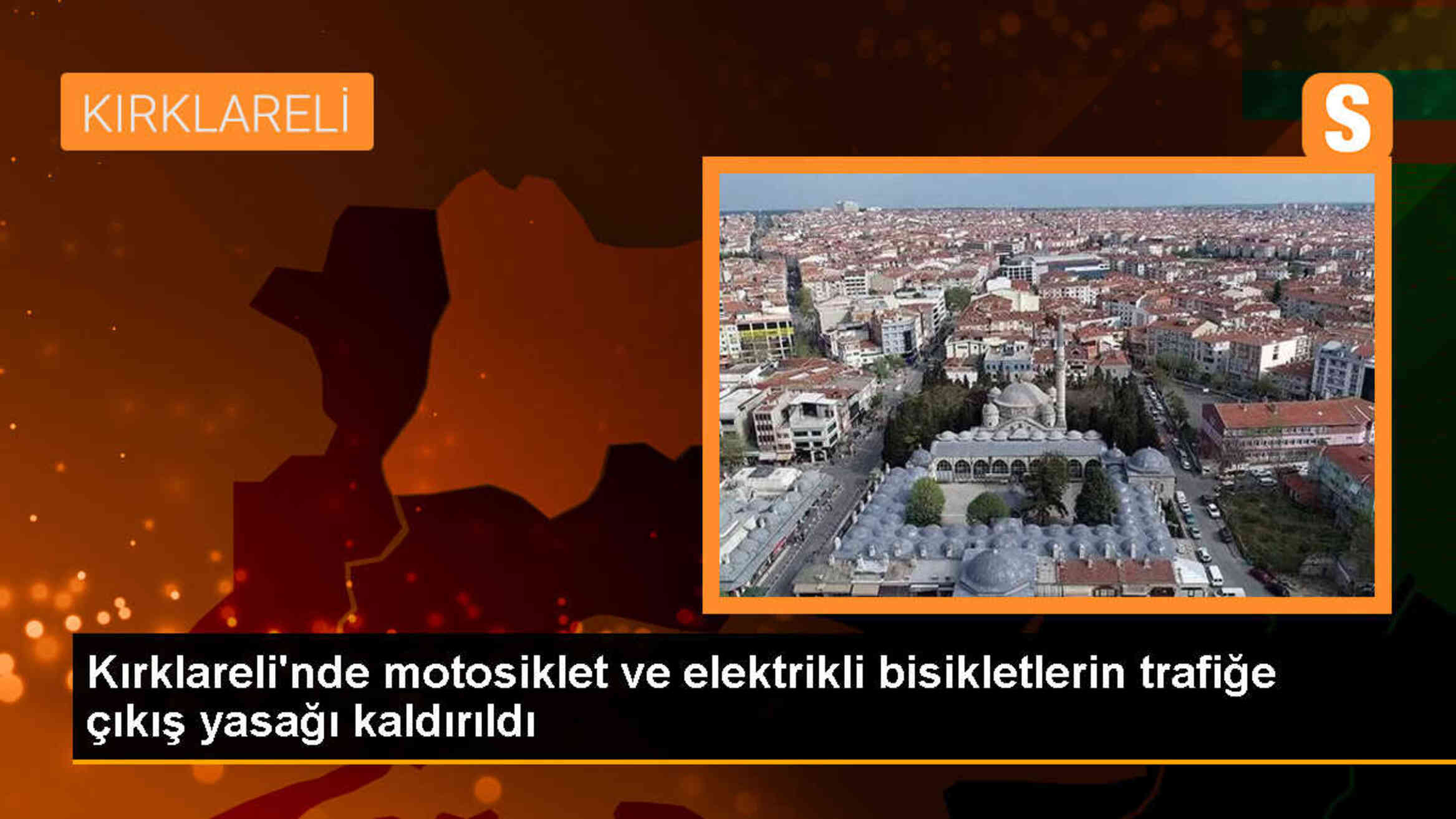 Kırklareli Valiliği, motosiklet, elektrikli bisiklet ve motokuryelerin trafiğe çıkış yasağını kaldırdı