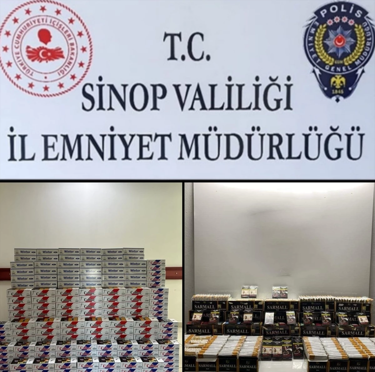 Sinop\'ta 60 bin 460 makaron ele geçirildi, 3 şüpheli gözaltına alındı