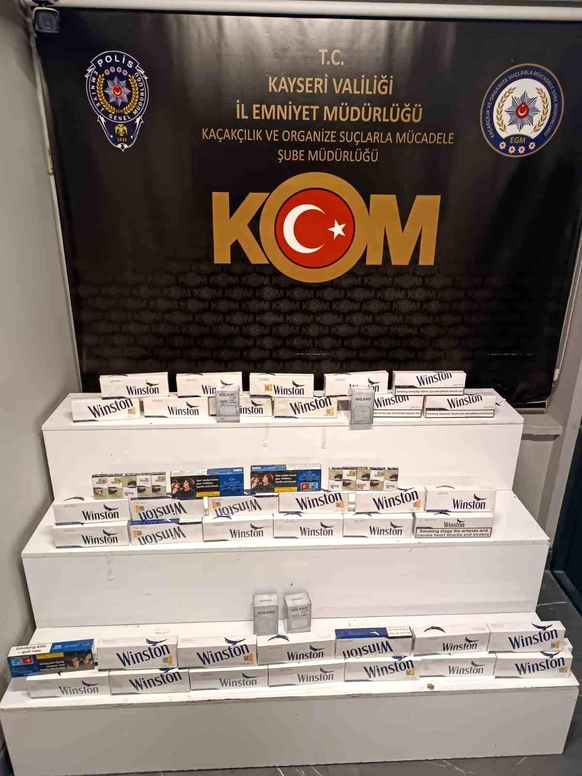 Kayseri\'de yapılan operasyonda 570 paket kaçak sigara ele geçirildi