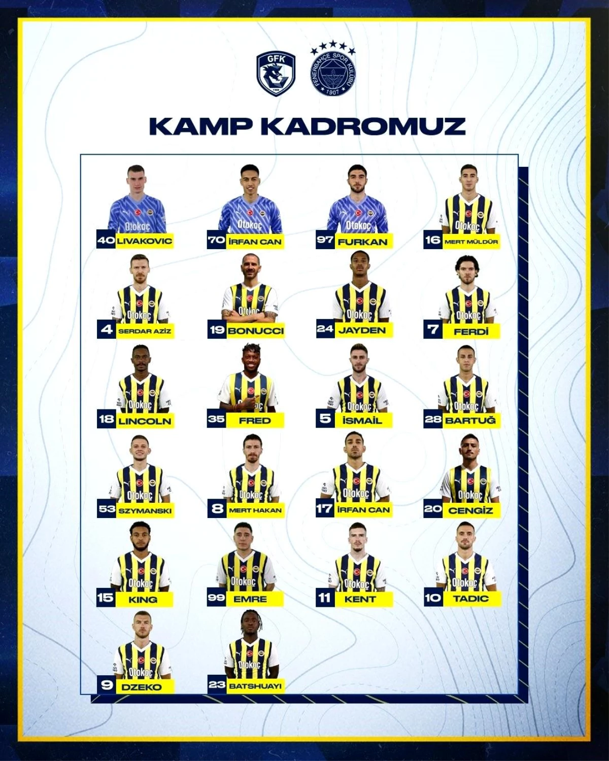 Fenerbahçe\'nin Gaziantep FK maçı kamp kadrosu belli oldu