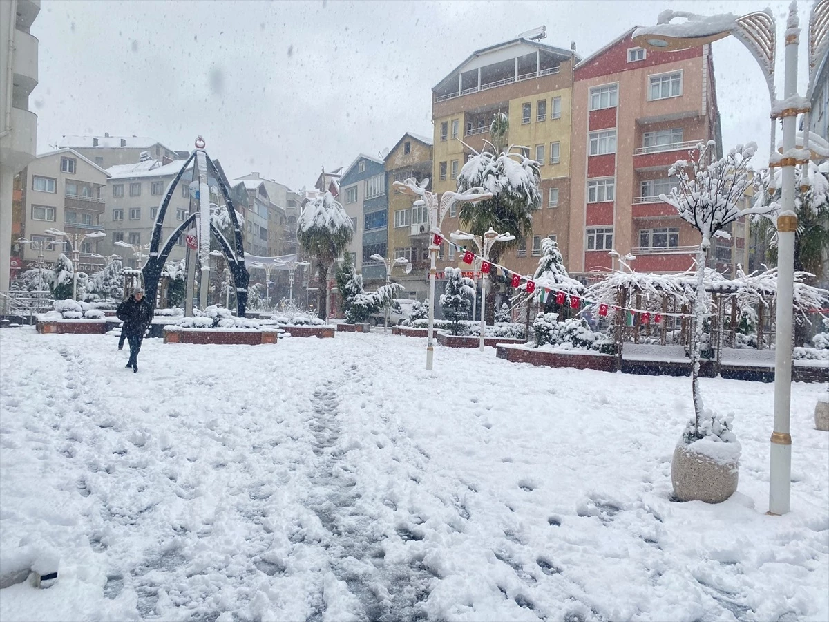 Sinop\'ta kar yağışı nedeniyle köy yolları ulaşıma kapandı