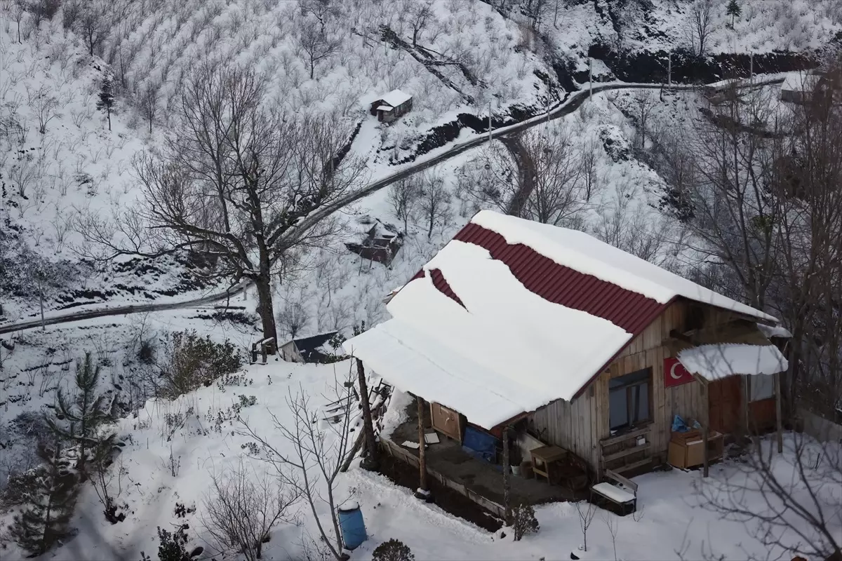 Düzce\'nin yüksek kesimlerinde kar yağışı etkili oldu