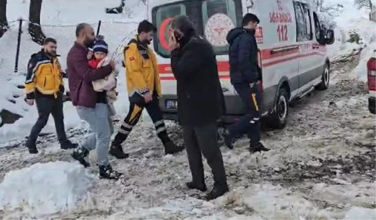 Kardan kapanan yolun açılmasıyla bebek hastaneye kaldırıldı