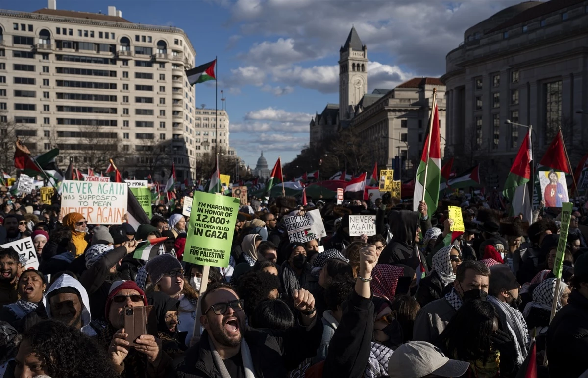 Washington\'da Filistin\'e destek gösterisi düzenlendi