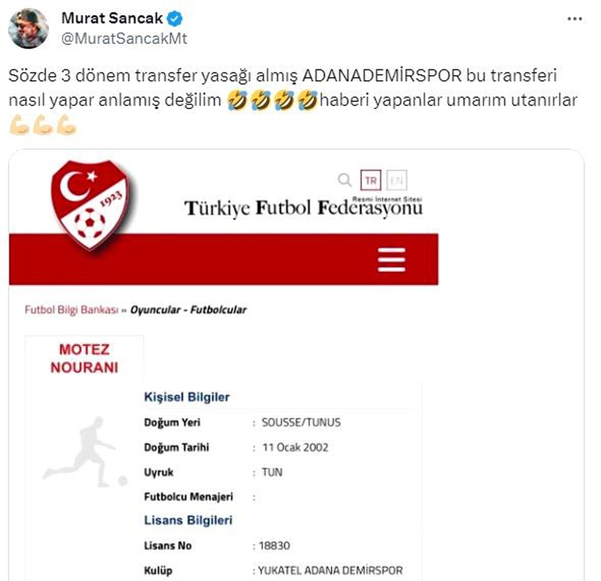 Y. Adana Demirspor, Tunuslu golcü Motez Nourani ile anlaştı