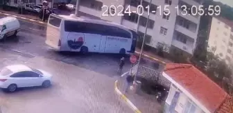 Marmaris'ten hareket eden otobüsün kaza anı görüntülendi