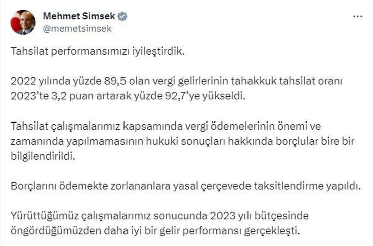 2023\'te Vergi Tahsilat Oranı Yükseldi
