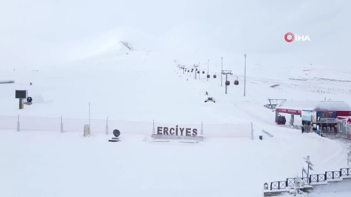 Erciyes\'te kar kalınlığı 110 santimetre oldu